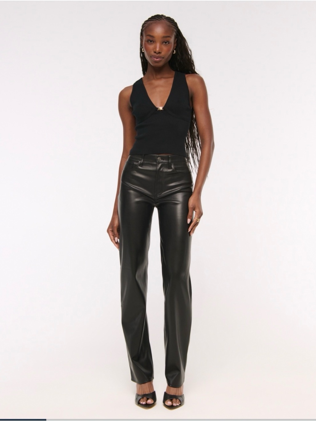 Abercrombie & Fitch 90s Straight Ultra High Rise Faux Vegan Leather Pants.